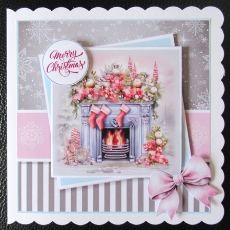 Pretty Pink Christmas Wishes Card Toppers Set by Davina Rundle