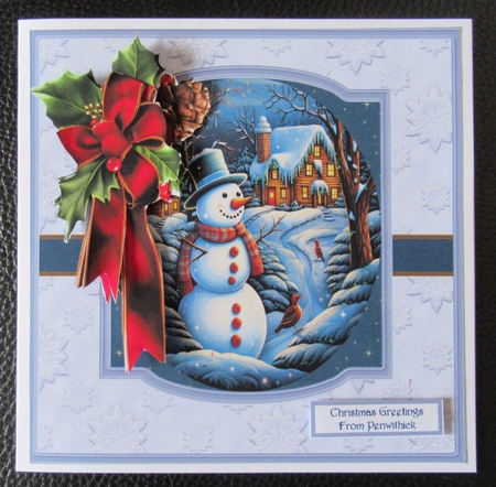 Snowman and birds 7x7 by Davina Rundle