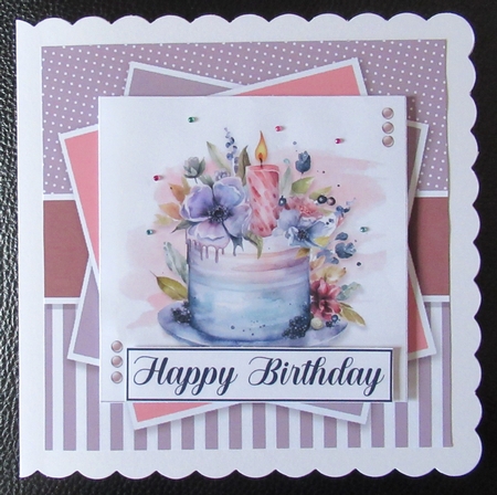 Pretty Pink Celebration Card & Toppers Set by Davina Rundle