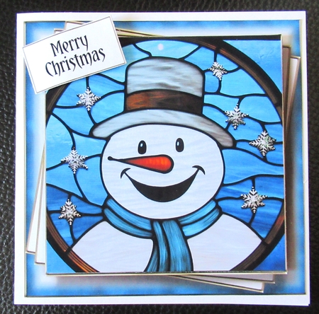Happy Snowman Stained Glass Christmas Multi Topper Kit by Davina Rundle