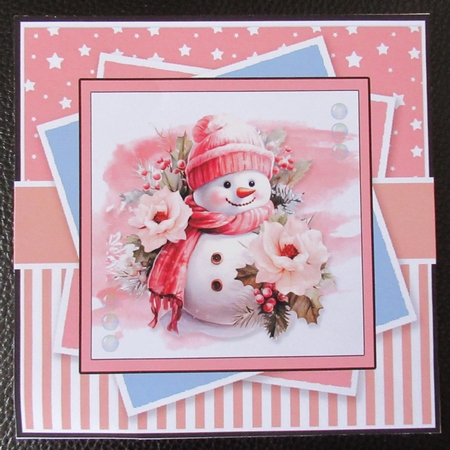 Pretty Pink Christmas Card & Toppers Set by Davina Rundle