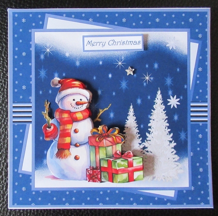 Snowman brings gifts 7x7 by Davina Rundle
