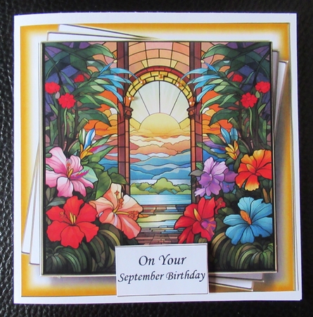 Serene Stained Glass Garden Sunrise 1 Multi Topper Kit by Davina Rundle