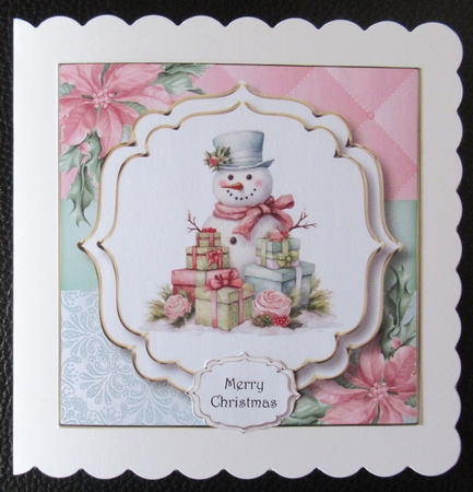 Pink Christmas Snowman Multi Topper Kit by Davina Rundle