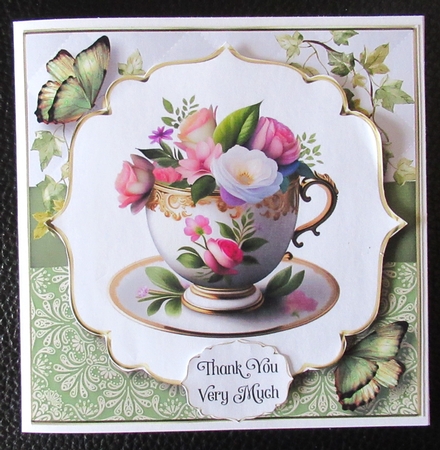Beautiful Floral Teacups Multi Topper Kit by Davina Rundle