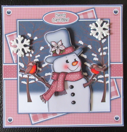 Snowman With Robins Mini Kit by Davina Rundle