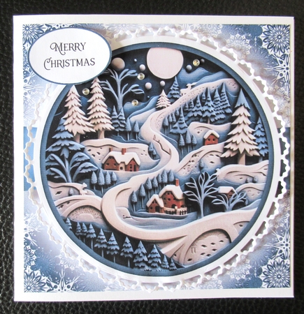 Mixed Blue 3D Woodcut Christmas Multi Topper Kit by Davina Rundle