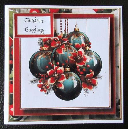 Red & Teal Christmas Ornaments Multi Topper Kit by Davina Rundle