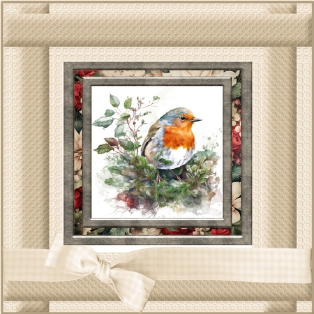 Christmas robin card front 1 by Davina Rundle