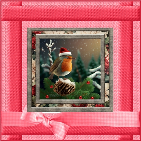 Christmas robin card front 7 by Davina Rundle