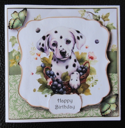 Watercolour Puppy In A Basket 3 Multi Topper Kit by Davina Rundle