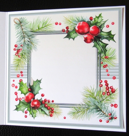 flowers holly and berry insert 7x7 by Davina Rundle