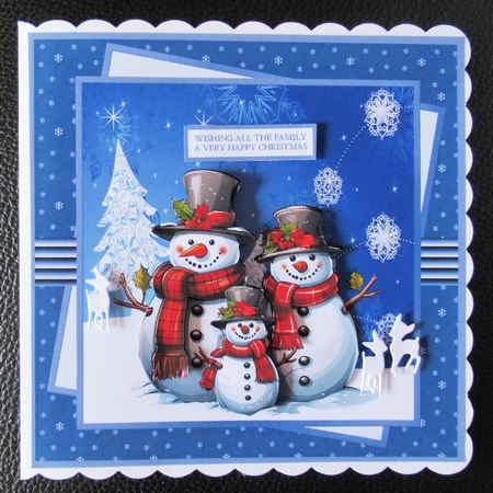 snowman and poinsettias insert by Davina Rundle