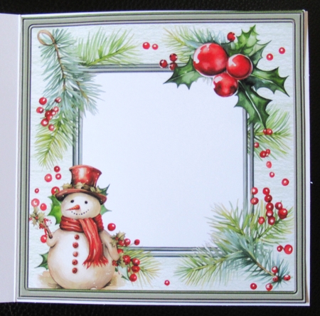 Snowman and holly insert by Davina Rundle