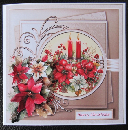 Christmas candles and flowers 7x7 by Davina Rundle