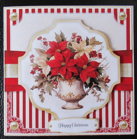 Red and Gold Poinsettia Vase by Davina Rundle