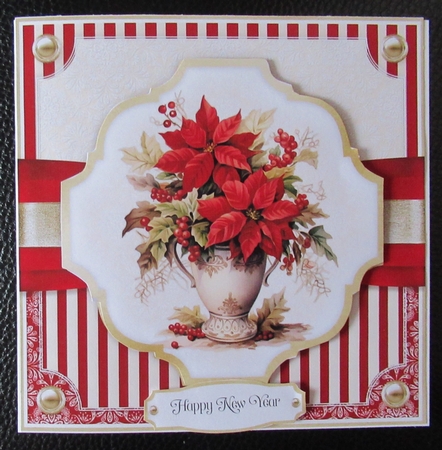 Red and Gold Poinsettia Vase by Davina Rundle