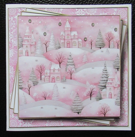 Pink Winter Village Multi Topper Kit by Davina Rundle