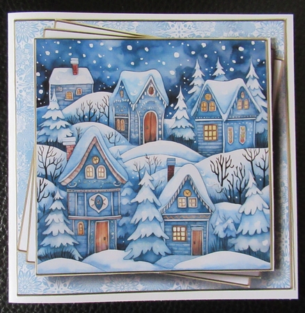 Blue Winter Village Multi Topper Kit by Davina Rundle