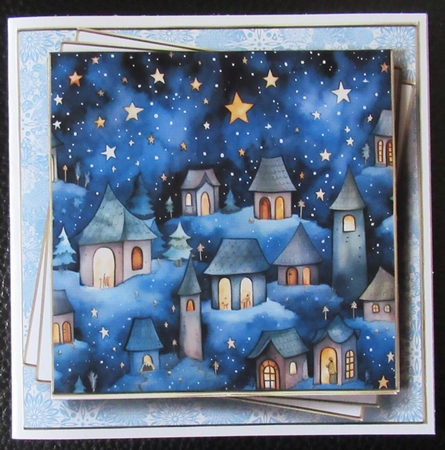 Blue Winter Village Multi Topper Kit by Davina Rundle