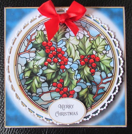 Christmas Holly Circle Stained Glass Multi Topper Kit by Davina Rundle