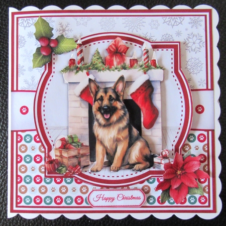 GERMAN SHEPHERDS AT CHRISTMAS by Davina Rundle