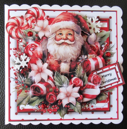 The Sweetest Christmas Candy Cane & Cute Santa 1 by Davina Rundle