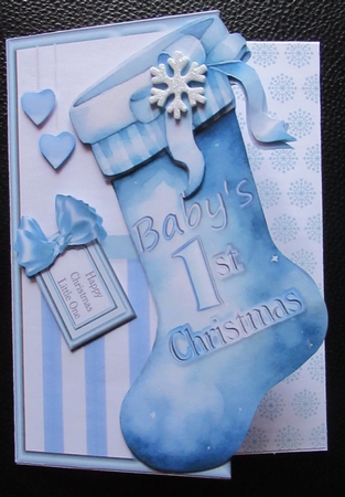 Babys First Christmas Blue Shaped Topper by Davina Rundle
