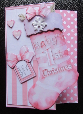 Babys First Christmas Pink Shaped Topper by Davina Rundle