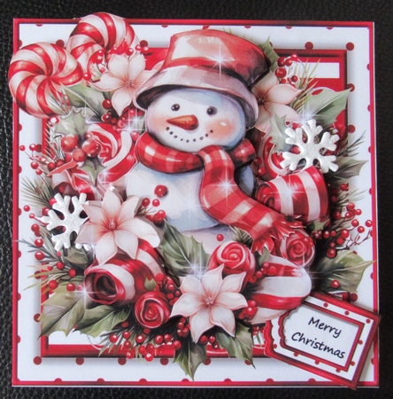 The Sweetest Christmas Candy Cane & Cute Snowman by Davina Rundle