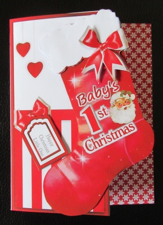 Babys First Christmas Red Shaped Topper by Davina Rundle