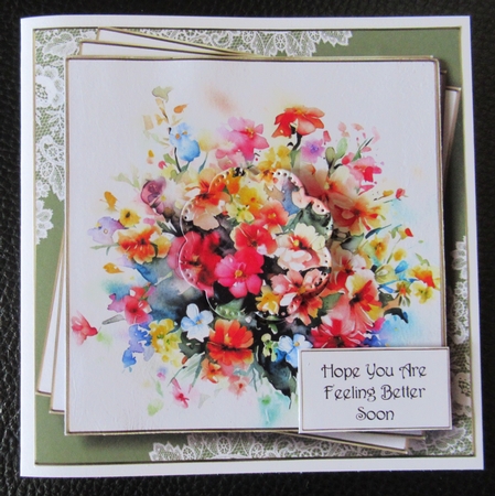 Mixed Watercolour Floral Bouquet Multi Topper Kit by Davina Rundle