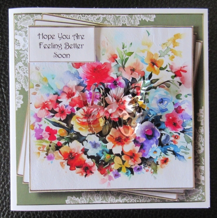 Mixed Watercolour Floral Bouquet Multi Topper Kit by Davina Rundle