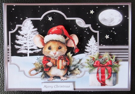 Christmas mouse A5 card by Davina Rundle