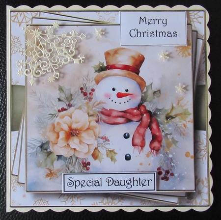 Vintage Gold Snowman Multi Topper Kit by Davina Rundle