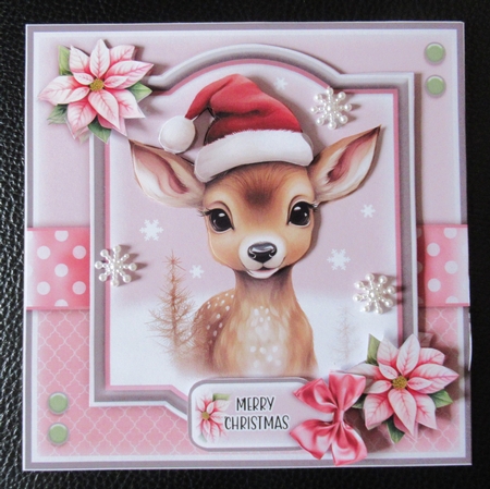 Pink Christmas Reindeer Mini Kit by Davina Rundle