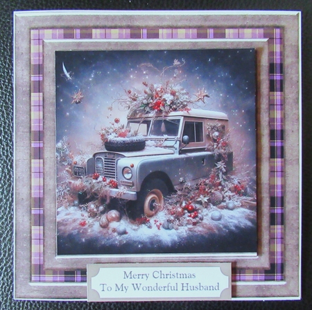 Christmas Land Rover card front 4 by Davina Rundle
