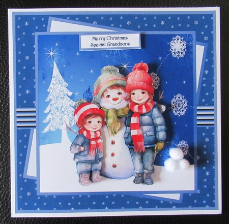 Snowman and friends 7x7 by Davina Rundle