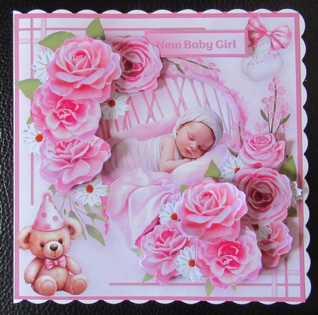 Sweet Baby Girl - Decoupage Card Mini Kit by Davina Rundle