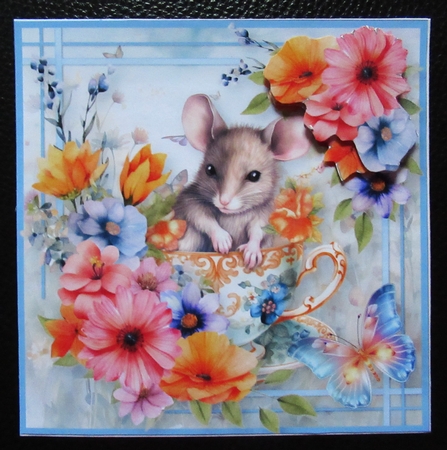 Cheeky Mouse - Decoupage Card Mini Kit by Davina Rundle