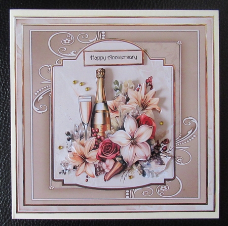 Champagne and flowers 7x7 by Davina Rundle