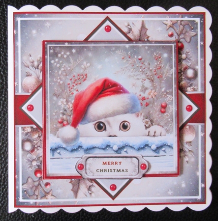Cute Christmas Peeking Cats Mini Page Kit by Davina Rundle