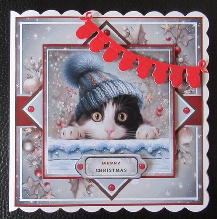Cute Christmas Peeking Cats Mini Page Kit by Davina Rundle