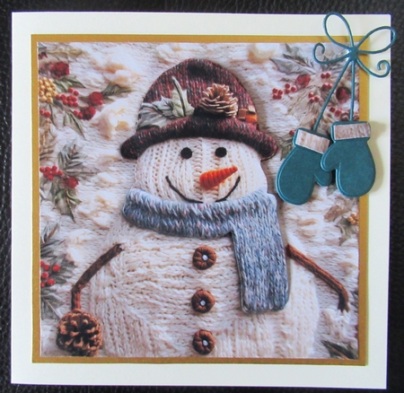 Knitted Snowman BG by Davina Rundle