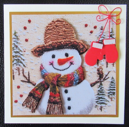 Knitted Snowman BG by Davina Rundle