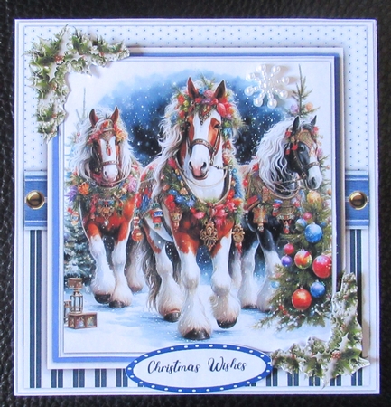 8x8 Mini Kit, Gorgeous Festive Shire Horses by Davina Rundle