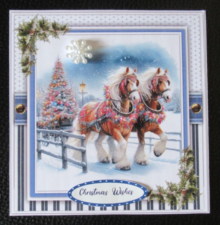 8x8 Mini Kit, Gorgeous Festive Shire Horses by Davina Rundle