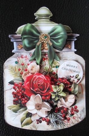 Beautiful Floral Christmas Jar 02 Shaped Mini Page Kit by Davina Rundle