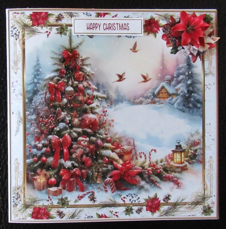 Christmas Joy Vintage Decoupage 6x6ins Topper 10 by Davina Rundle