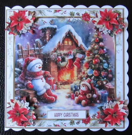 Christmas Joy Vintage Decoupage 6x6ins Topper 14 by Davina Rundle